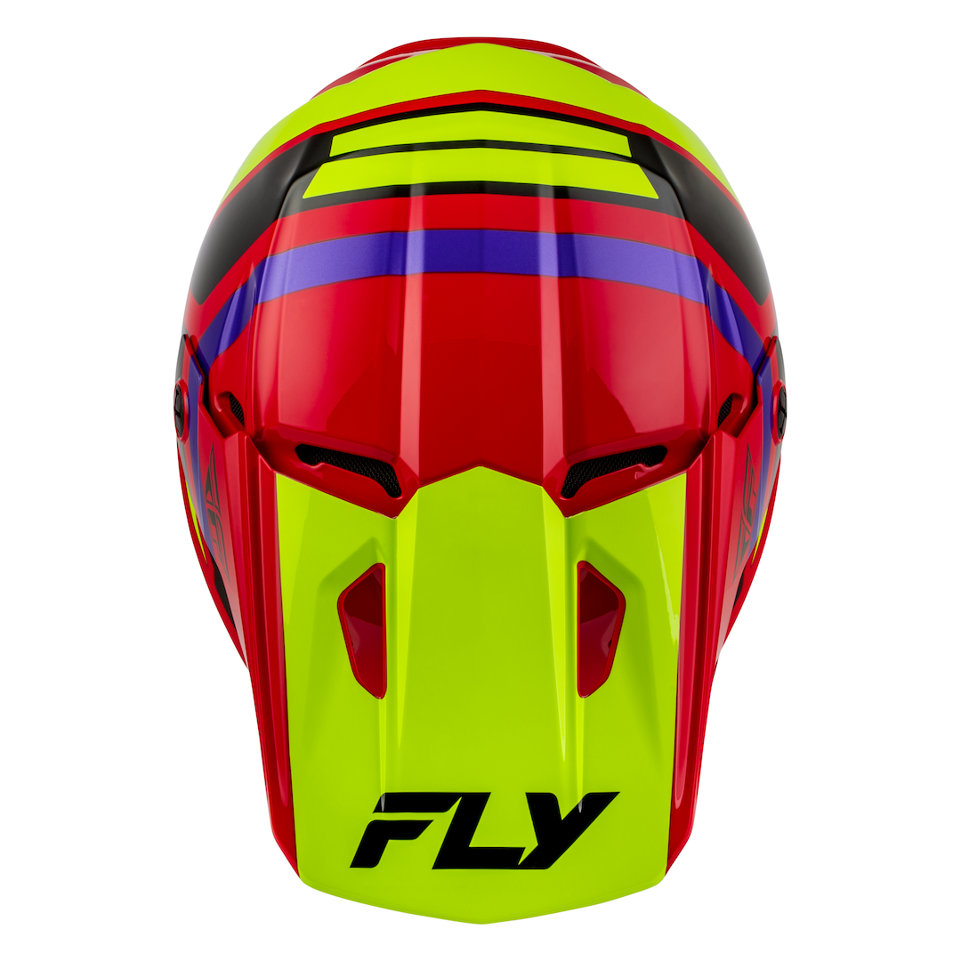 Fly Racing YOUTH Kinetic Scrap MX Helmet Red/Hi-Vis/Purple/Black