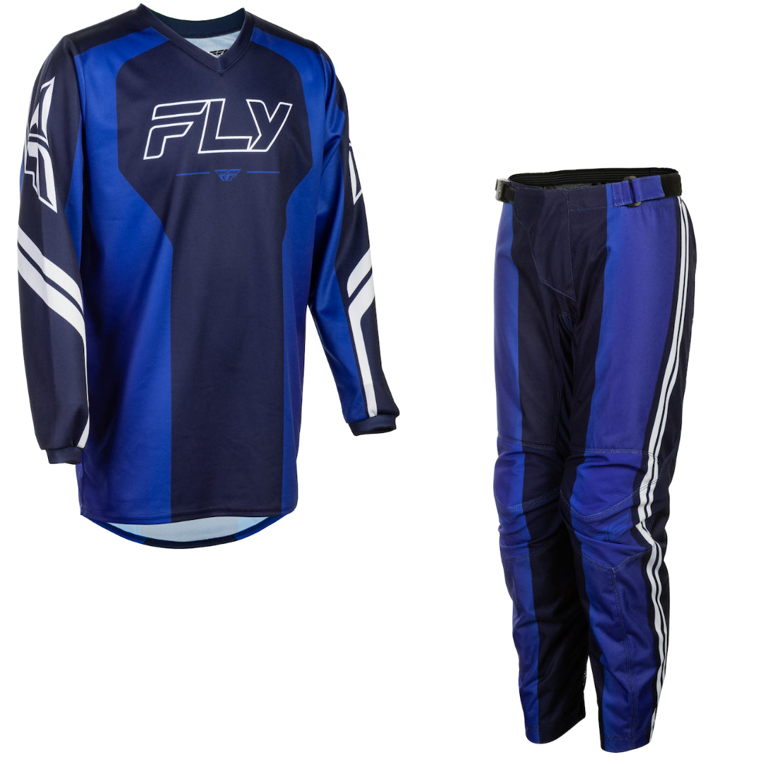Fly YOUTH F-16 Raze 2027 MX Kit Combo Navy/Blue/White