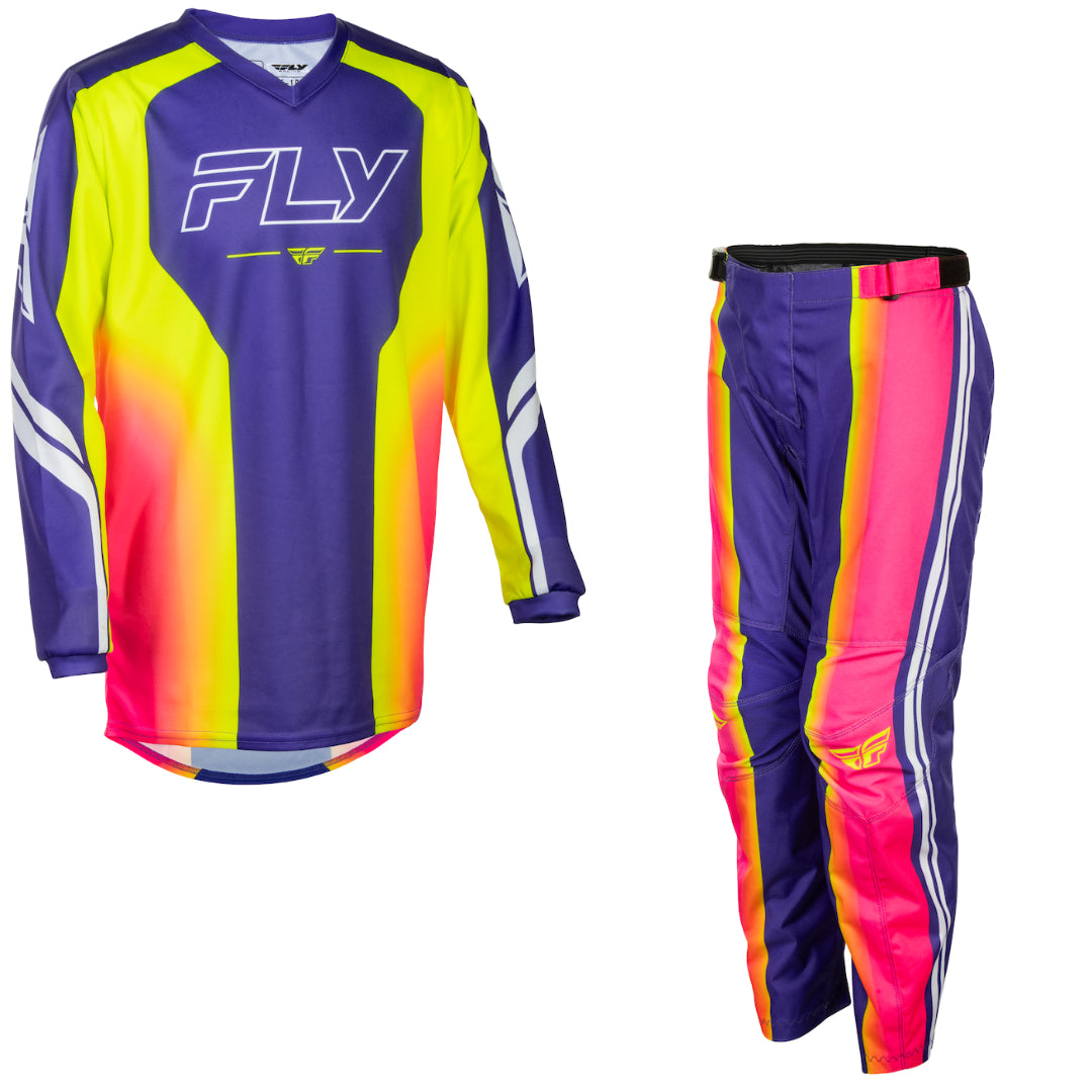 Fly YOUTH F-16 Raze 2027 MX Kit Combo Purple/Red/Yellow