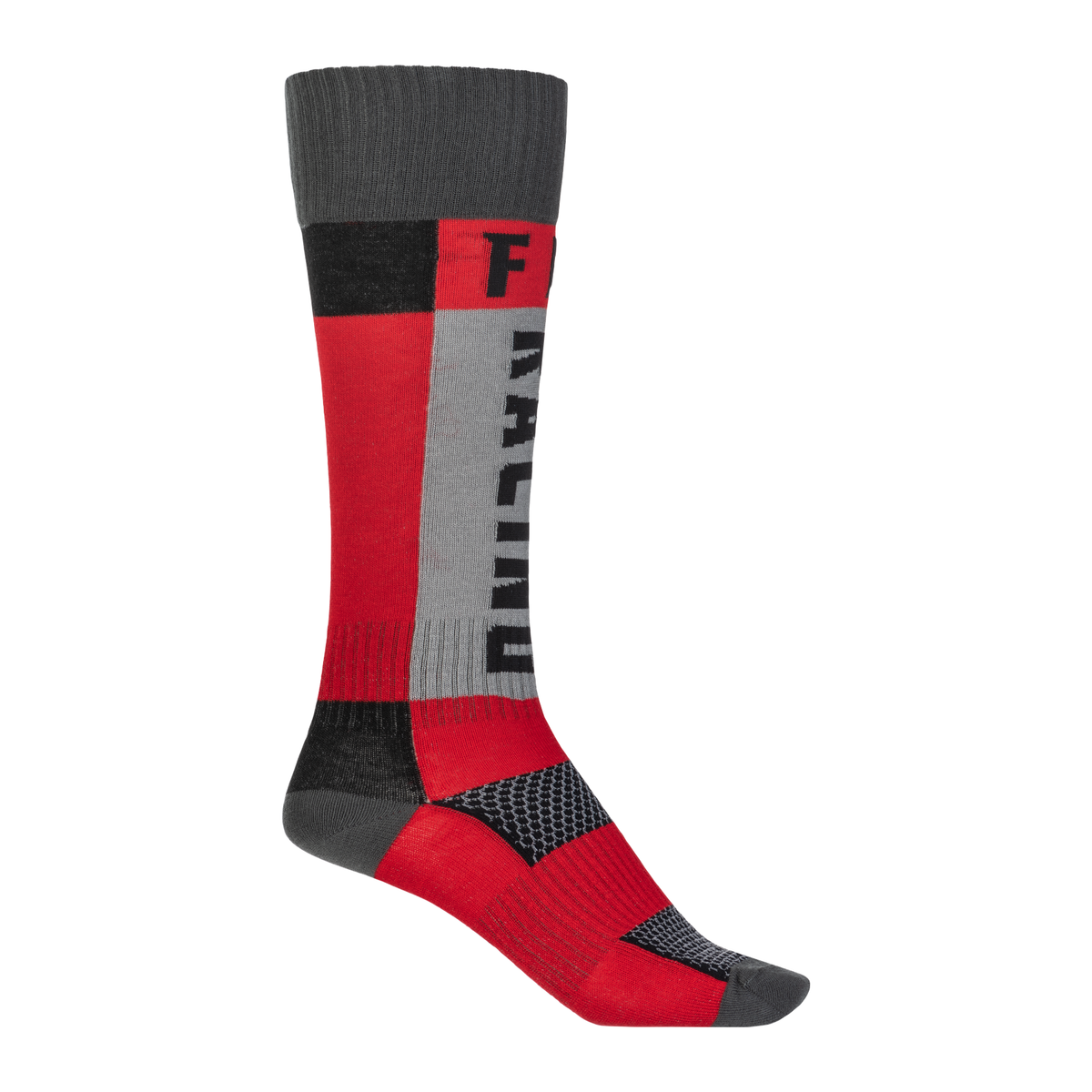 Fly Racing MX Sock Thick Red/Grey
