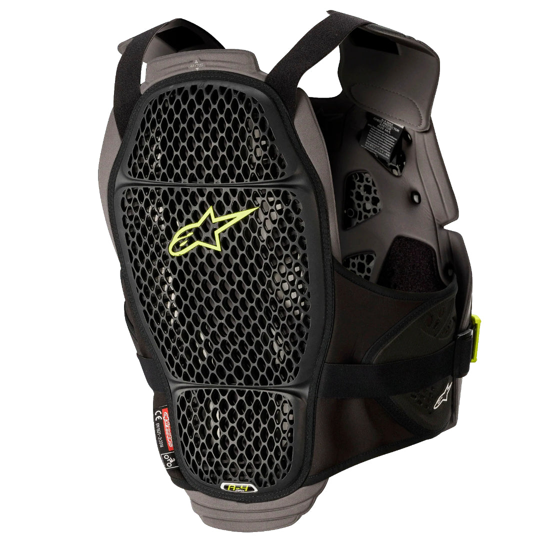 Alpinestars A-4 Max Chest Protector Black/Anthracite/Yellow Fluo