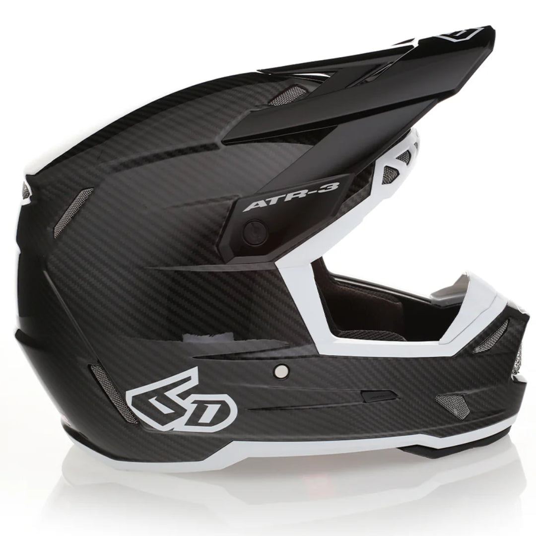 6D ATR-3 MX Helmet Solid Gloss Black/White