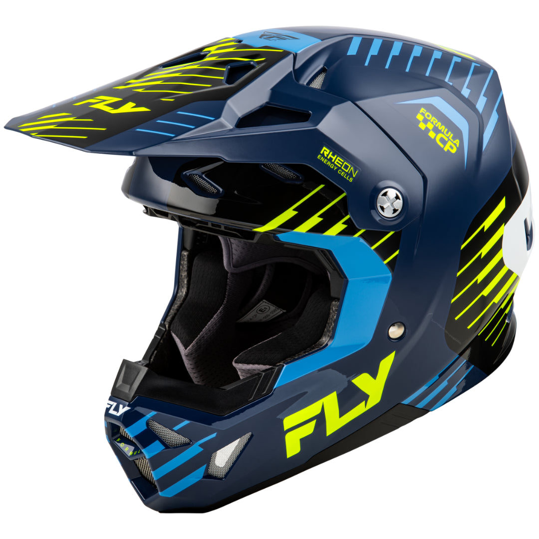 Fly Formula CP Slice MX Helmet Navy/Hi-Viz/White