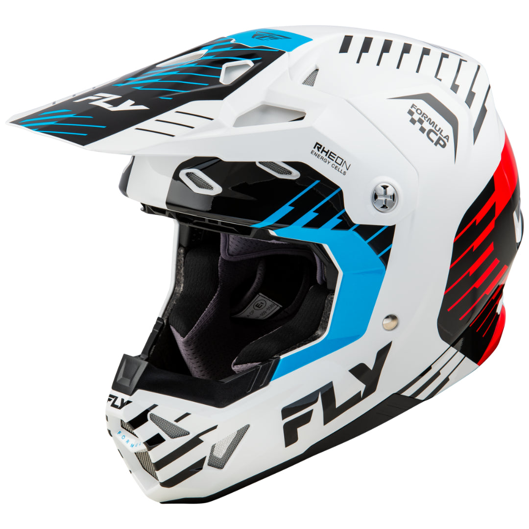 Fly Formula CP Slice MX Helmet White/Red/Cyan