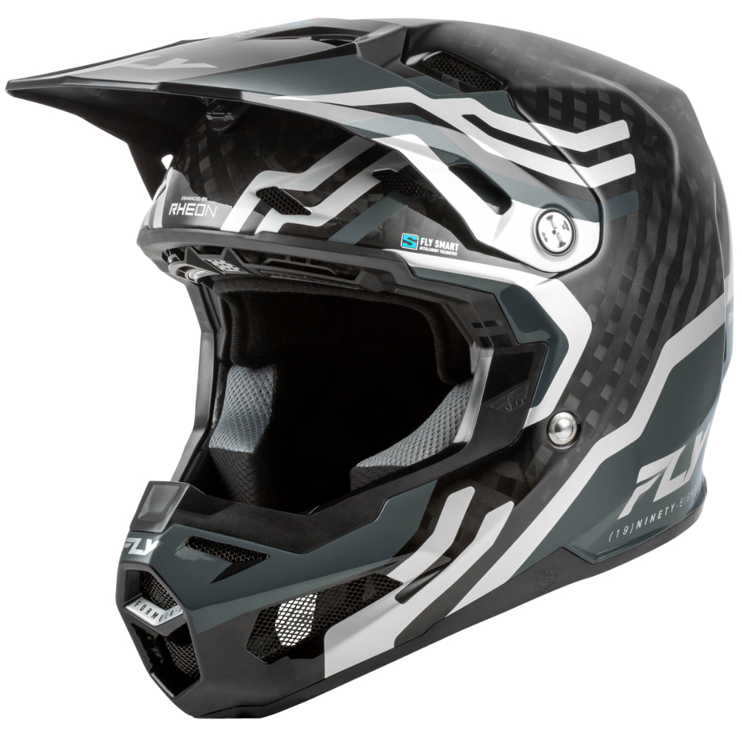 Fly Formula S Byte Carbon MX Helmet  Carbon/Grey/Silver