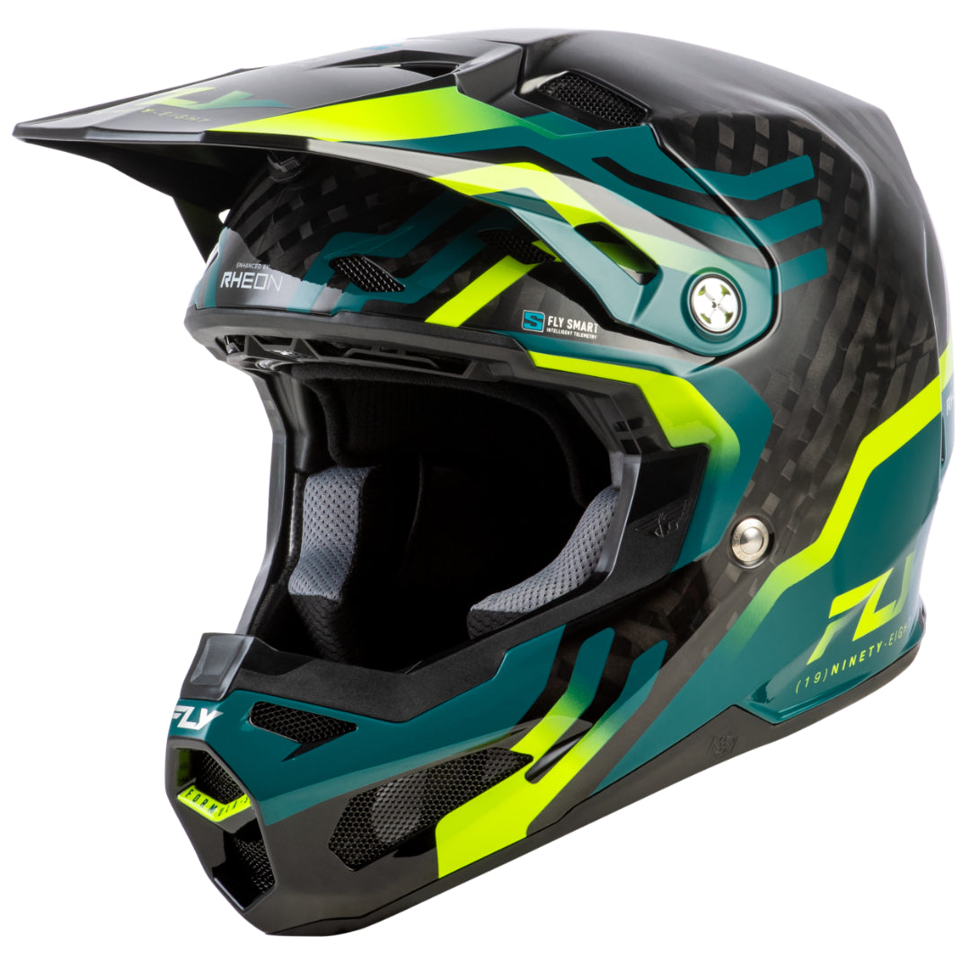 Fly Formula S Byte Carbon MX Helmet  Carbon/Teal/Lime