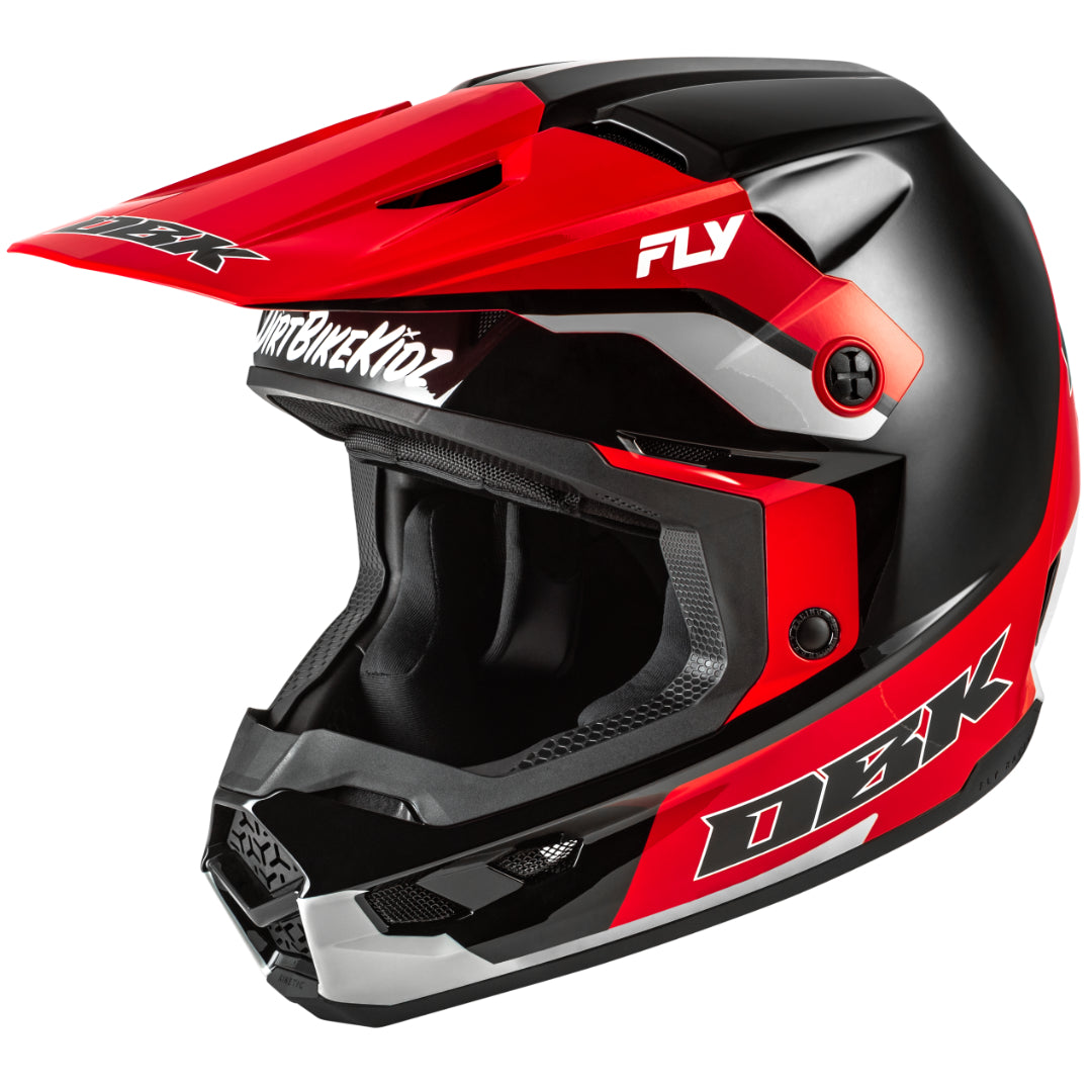 Fly Kinetic DBK Special Edition MX Helmet Black/Red/Grey