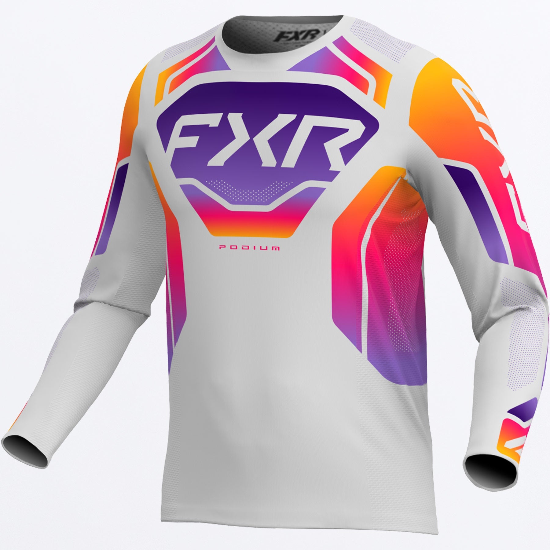 FXR YOUTH Podium Relay MX Jersey 2026 Grey/Purple/Tang