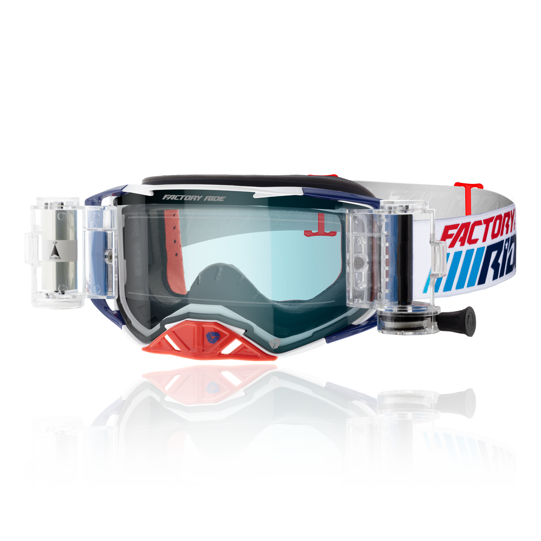 Factory Ride Roll-off Goggle Patriot - Clear Lens