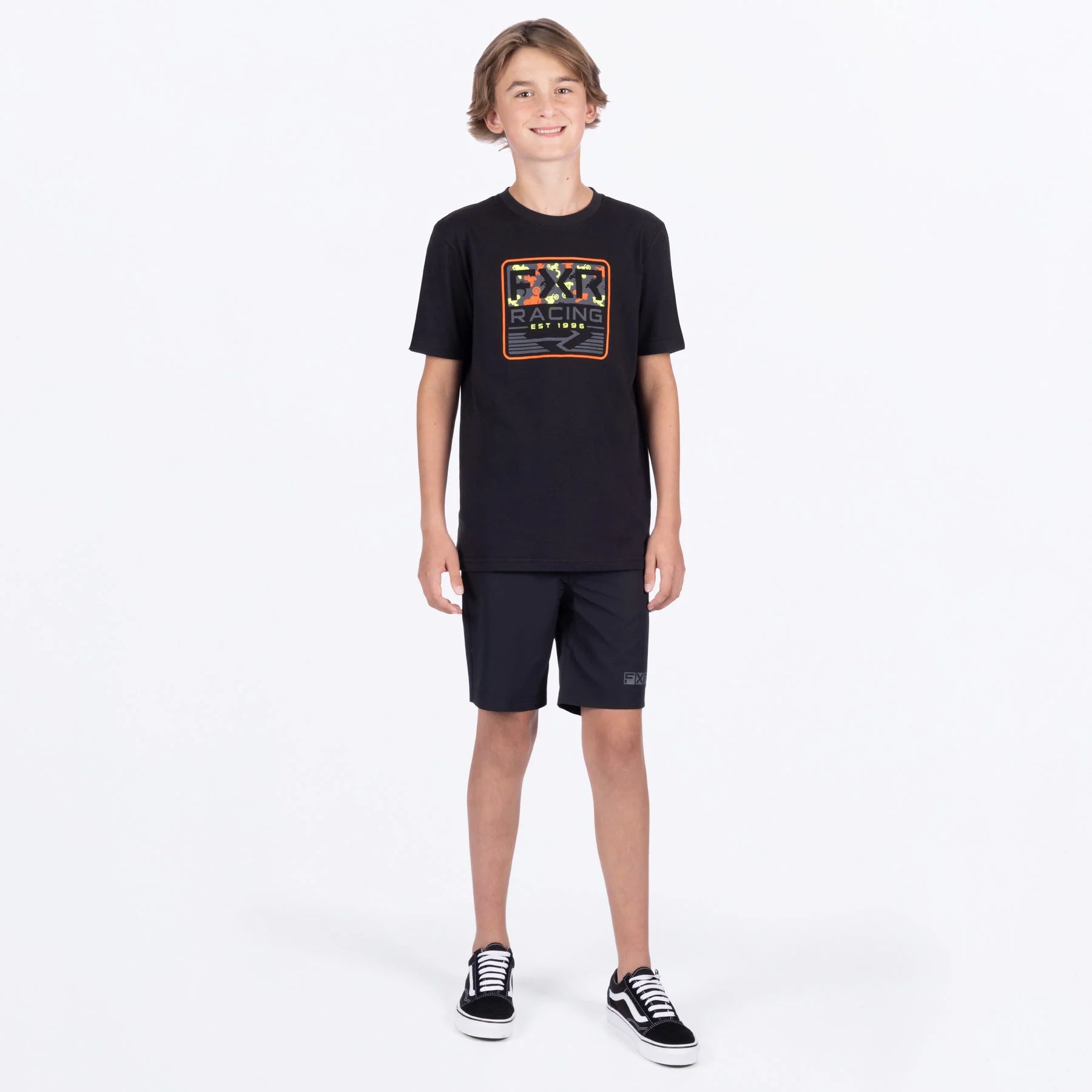 FXR YOUTH Emblem Premium T-Shirt Black/Dirtbike