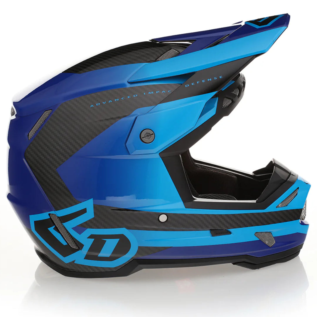 6D ATR-3 MX Helmet Pure Gloss Cyan/Blue