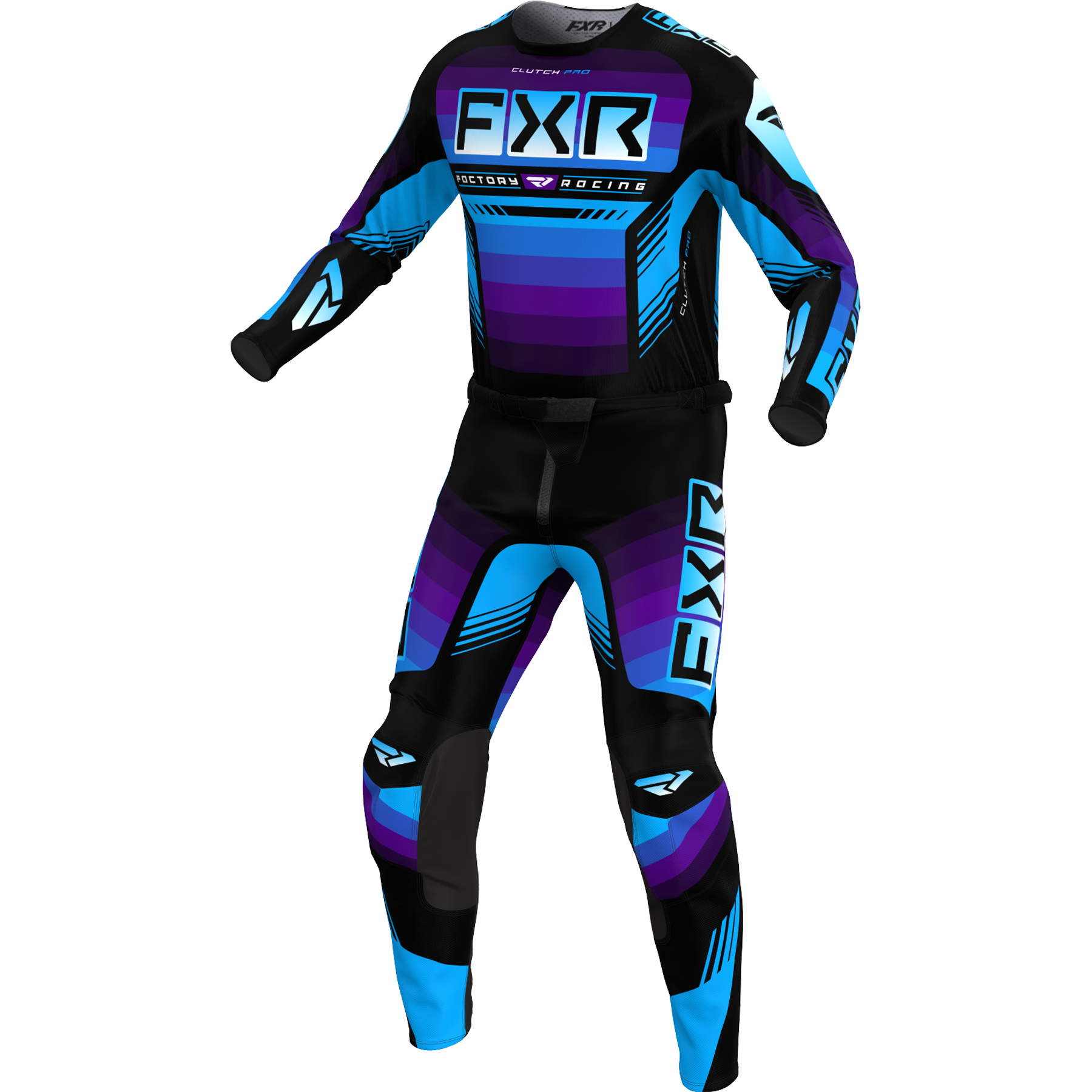 FXR Clutch Pro 2024 MX Kit Combo Black/Purple/Blue