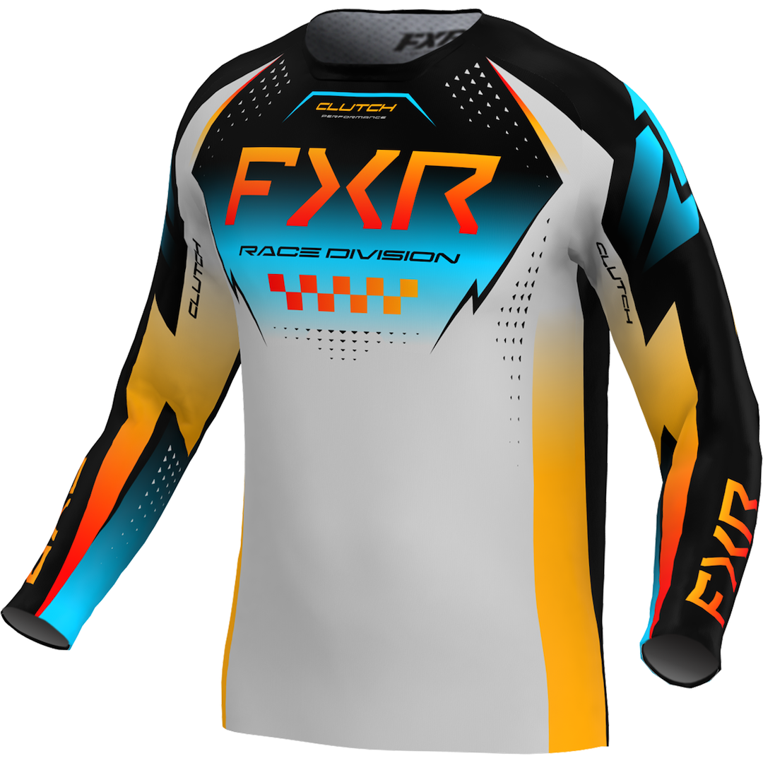 FXR Clutch Pro MX Jersey 2026 Grey/Sky/Orange