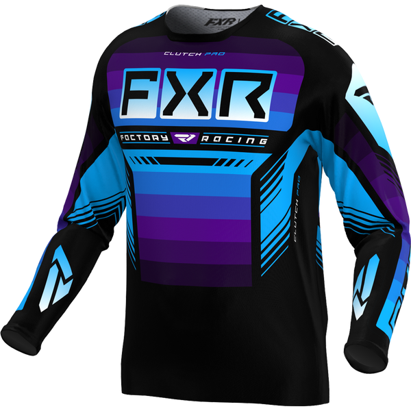 FXR Clutch Pro MX Jersey 2024 Black/Purple/Blue
