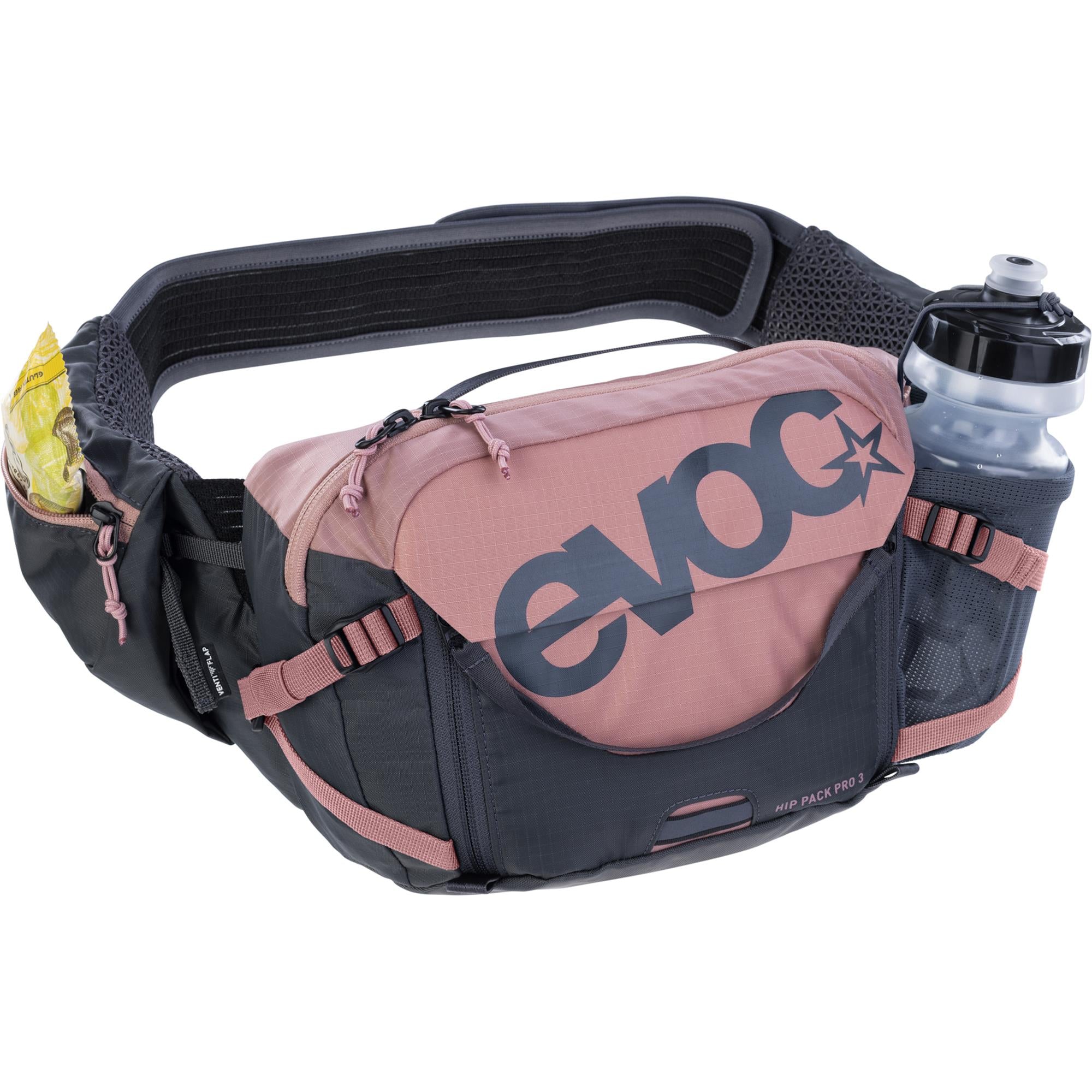 EVOC Hip Pack Pro Hydration Pack 3L With 1.5L Bladder Dusty Pink/Carbon Grey