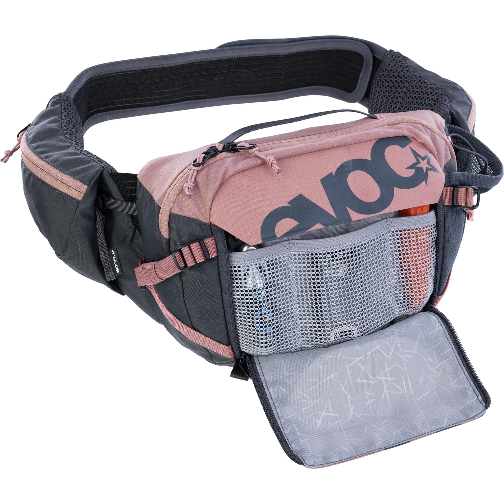 EVOC Hip Pack Pro Hydration Pack 3L With 1.5L Bladder Dusty Pink/Carbon Grey