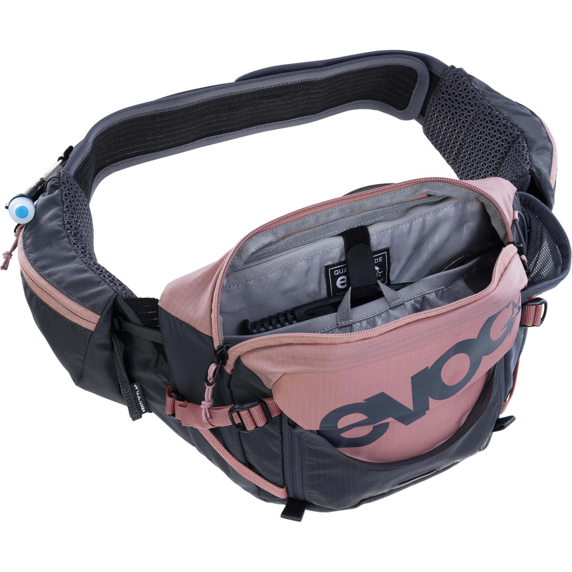 EVOC Hip Pack Pro Hydration Pack 3L With 1.5L Bladder Dusty Pink/Carbon Grey