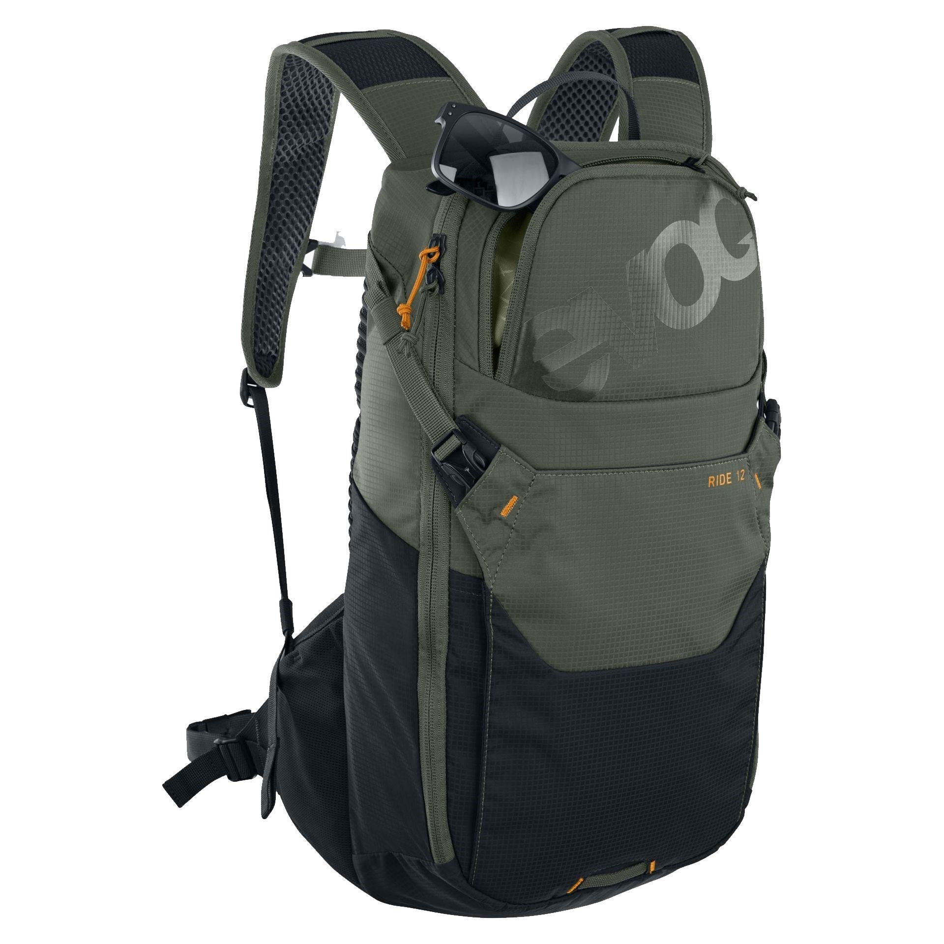 EVOC Ride Performance Backpack 12L With 2L Hydration Bladder Dark Olive/Black