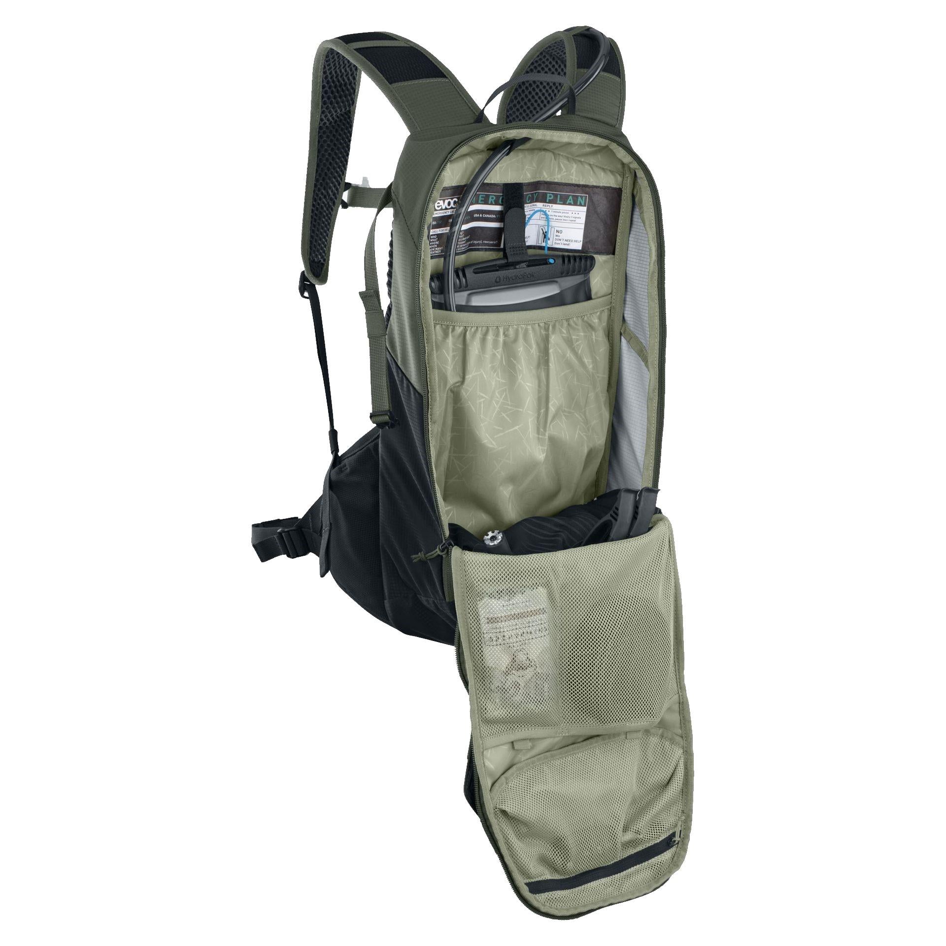 EVOC Ride Performance Backpack 12L With 2L Hydration Bladder Dark Olive/Black