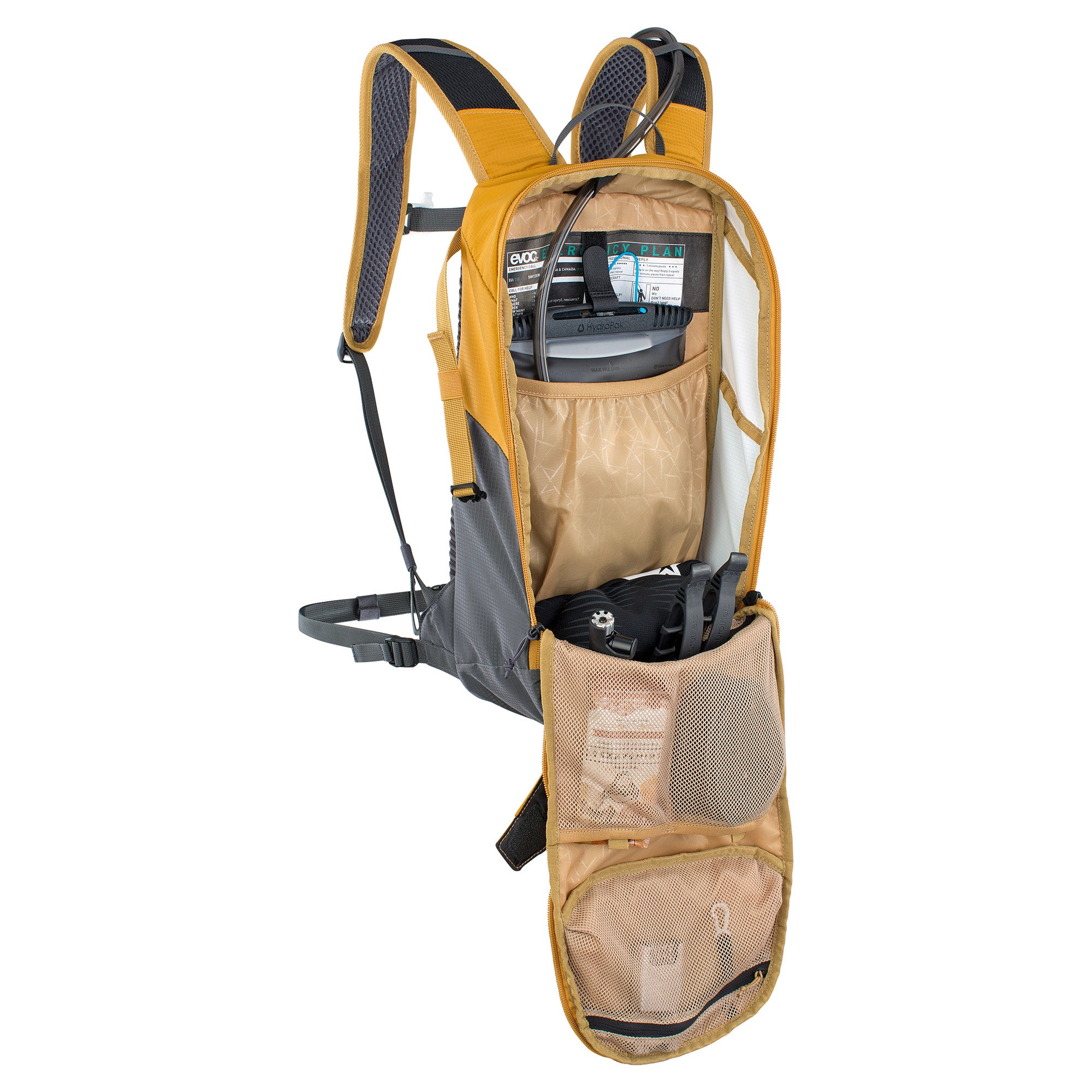 EVOC Ride Performance Backpack 8L With 2L Hydration Bladder Loam Carbon/Grey