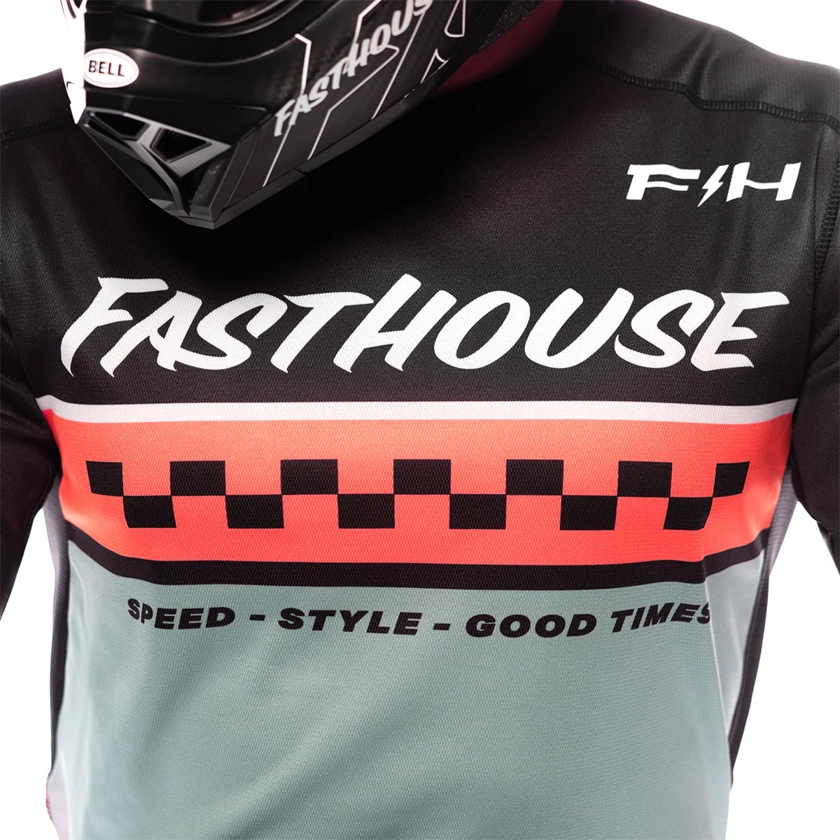 Fasthouse Elrod Formula LS MX Jersey Oceanic Mint/Hyper Coral