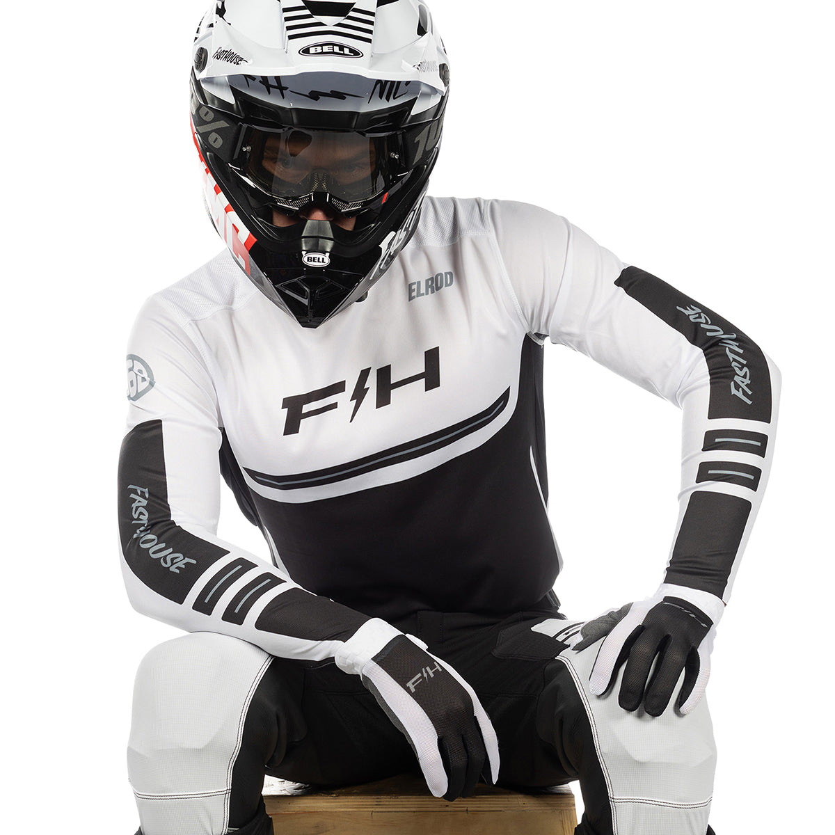 Fasthouse Elrod React MX Jersey -  White/Black