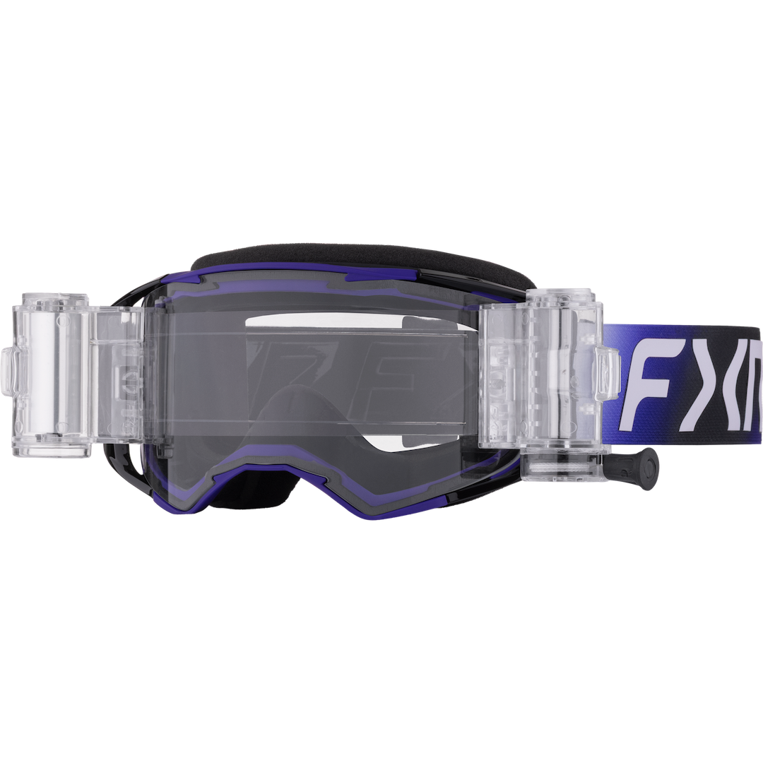 FXR Factory Ride Roll-Off Goggle 2027 Purple/Grey - Clear Lens
