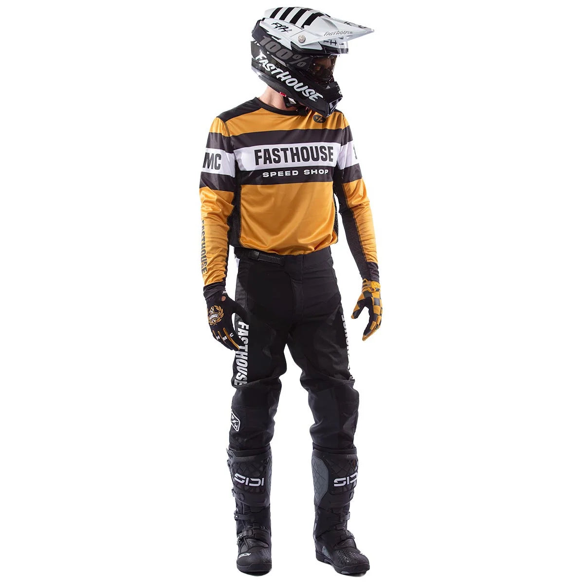 Fasthouse Grindhouse Analogue LS MX Jersey - Vintage Gold/Black