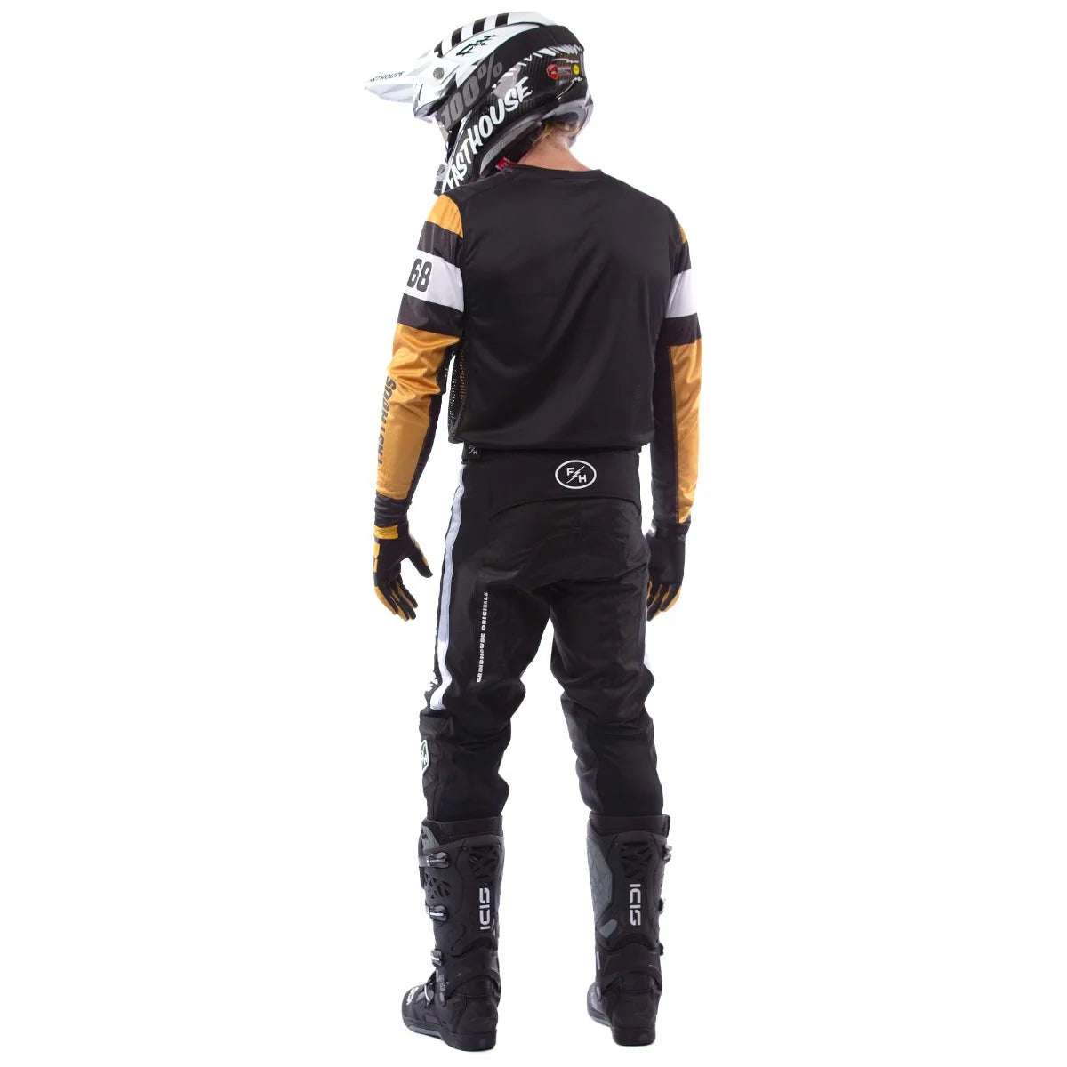 Fasthouse Grindhouse Analogue LS MX Jersey - Vintage Gold/Black