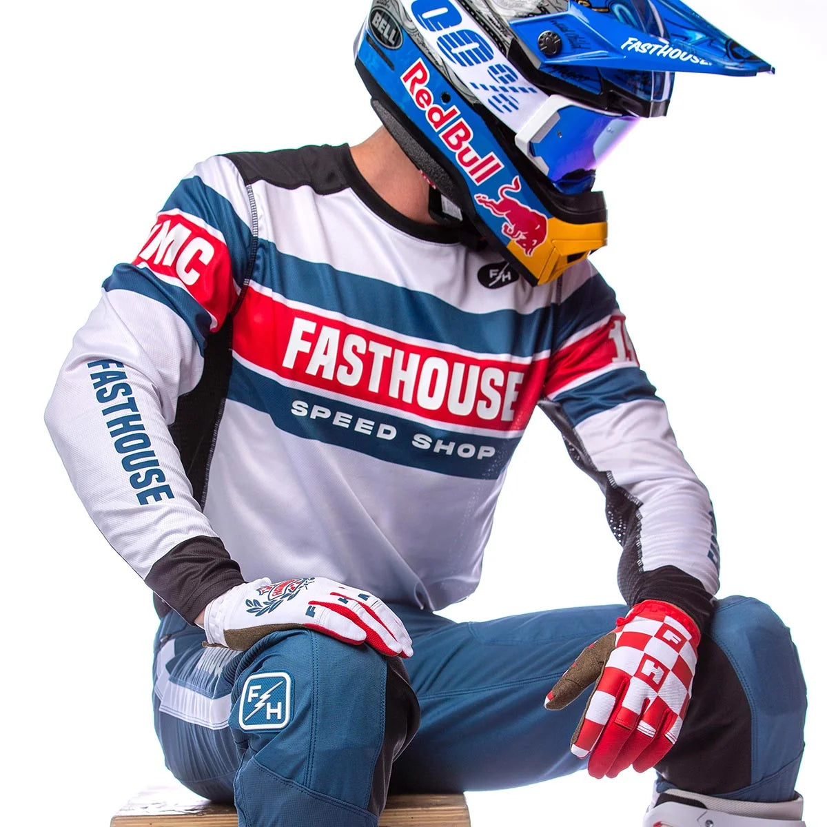 Fasthouse Grindhouse Analogue LS MX Jersey - White/Black