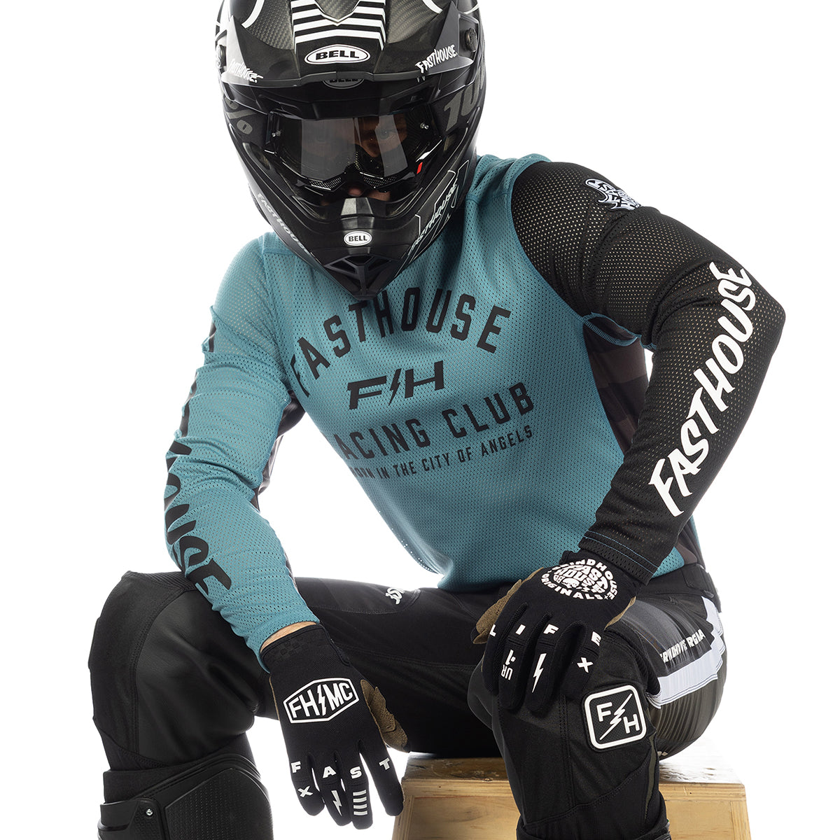 Fasthouse Grindhouse Air-Cooled Club MX Jersey - Light Indigo