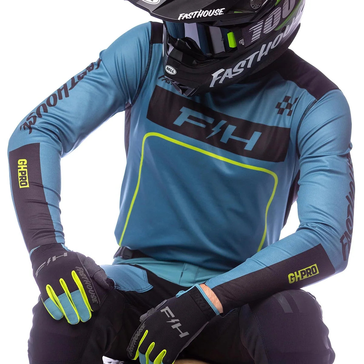 Fasthouse Grindhouse Pro Apex LS MX Jersey - Slate/Flo Green