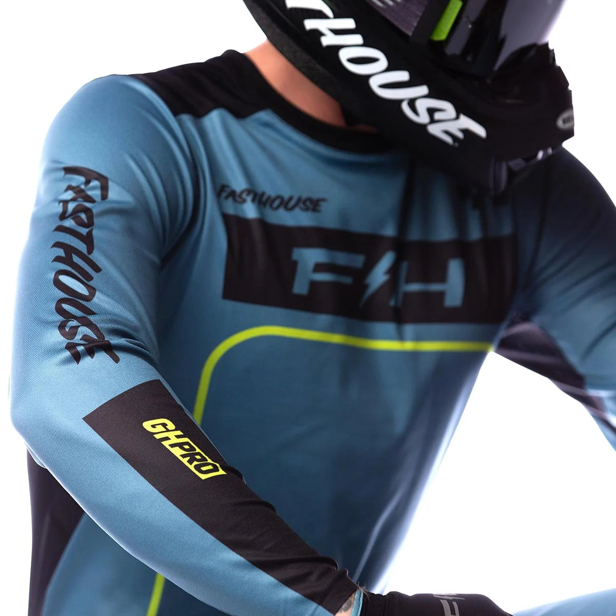 Fasthouse Grindhouse Pro Apex LS MX Jersey - Slate/Flo Green