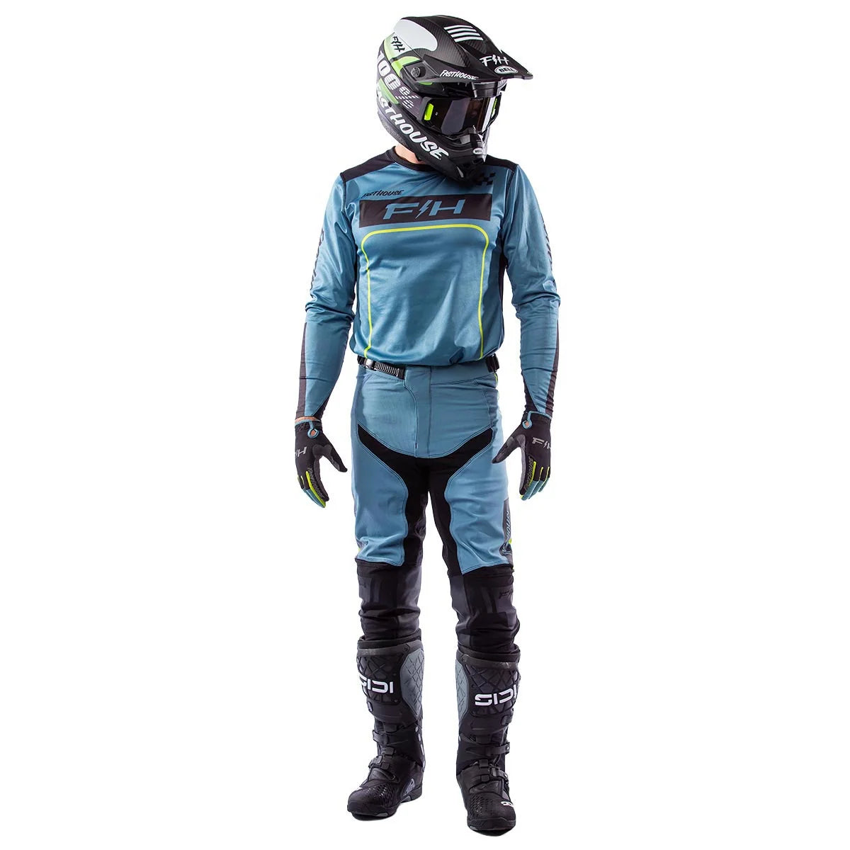 Fasthouse Grindhouse Pro Apex LS MX Jersey - Slate/Flo Green