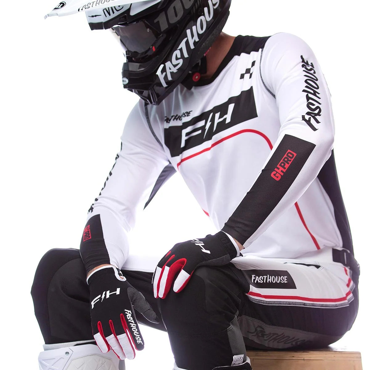 Fasthouse Grindhouse Pro Apex LS MX Jersey - White/Red