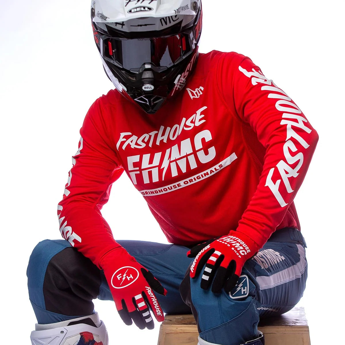 Fasthouse Grindhouse Score LS MX Jersey - Red/White
