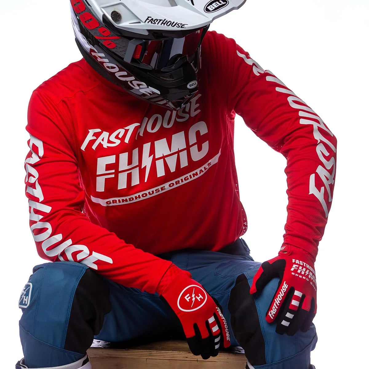 Fasthouse Grindhouse Score LS MX Jersey - Red/White