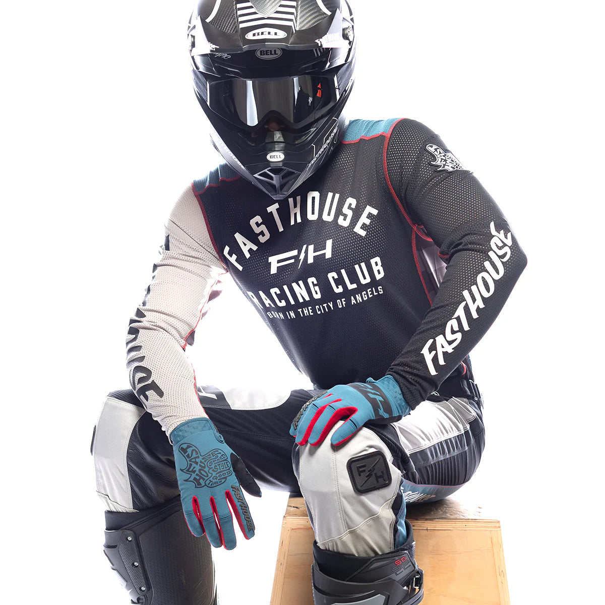 Fasthouse Grindhouse Air-Cooled Club LS MX Jersey Black/Teal