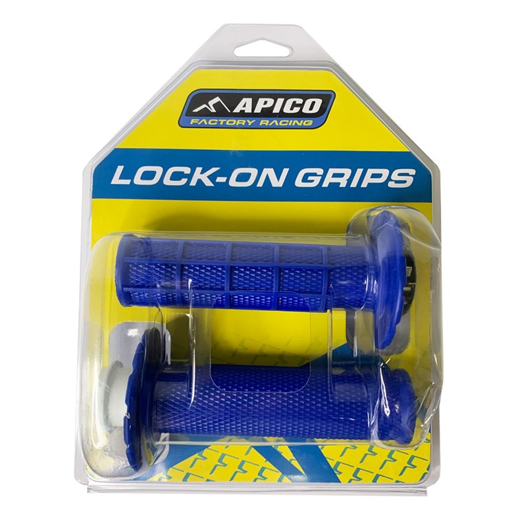 Apico Lock-On MX Grips Half Waffle Blue