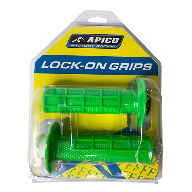 Apico Lock-On MX Grips Half Waffle Green