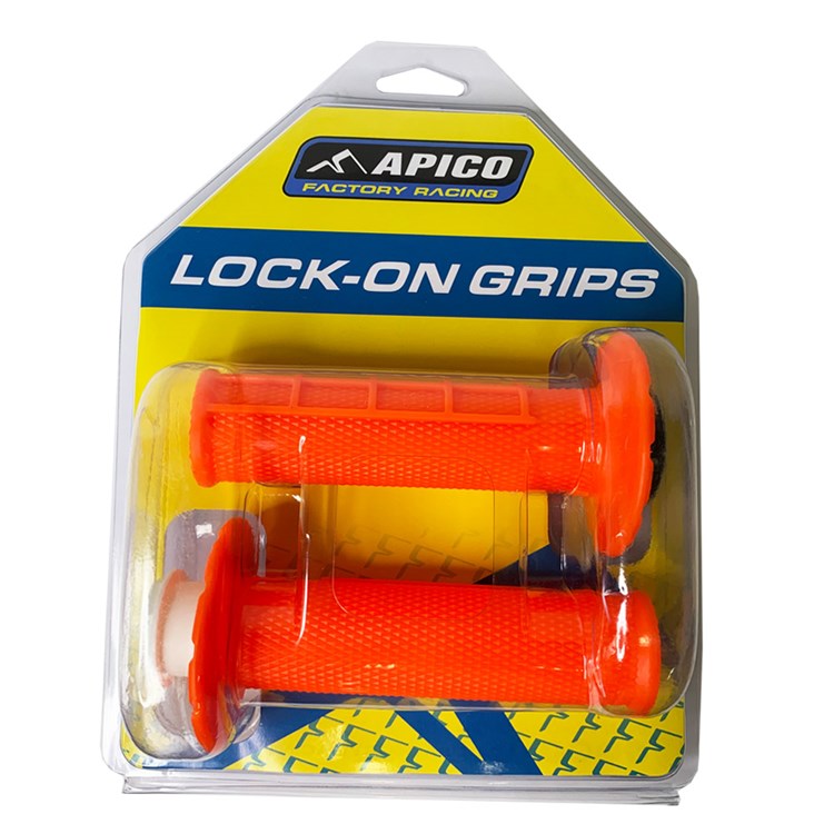 Apico Lock-On MX Grips Half Waffle Orange