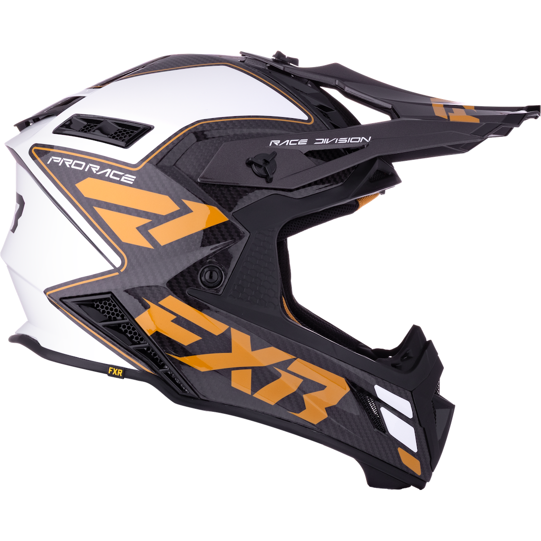 FXR Helium Carbon MX Helmet 2026 Gold/White