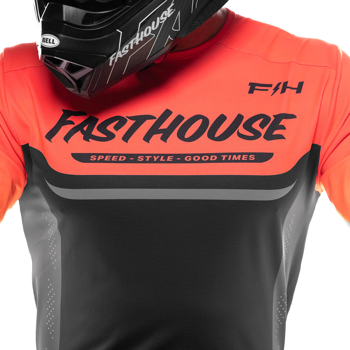 Fasthouse Helix Circuit LS MX Jersey Hyper Coral/Black