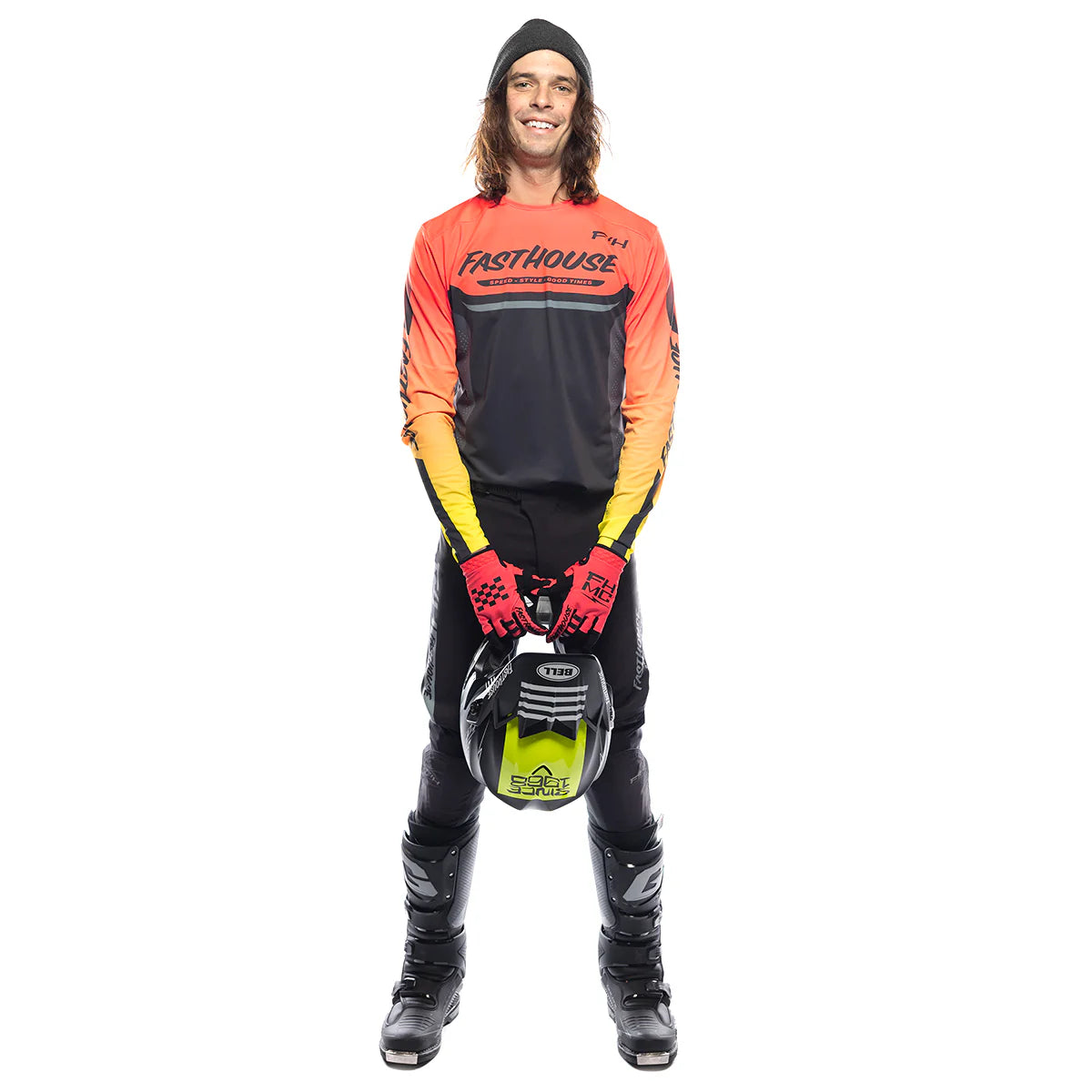 Fasthouse Helix Circuit LS MX Jersey Hyper Coral/Black