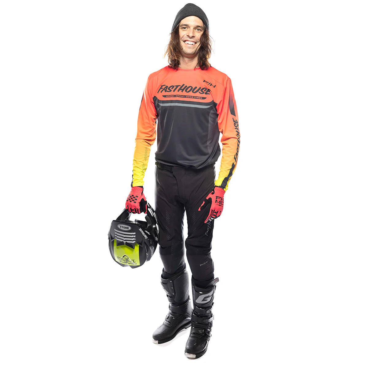 Fasthouse Helix Circuit MX Pant Black/Hyper Coral