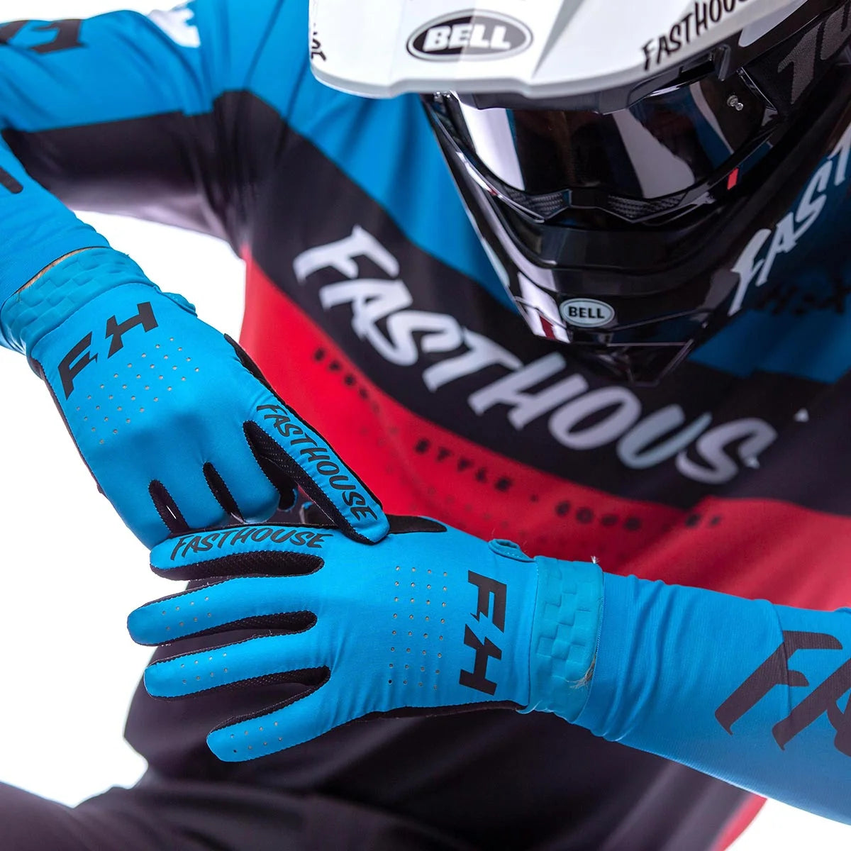 Fasthouse Helix Daytona MX Kit Combo - Electric Blue/Black