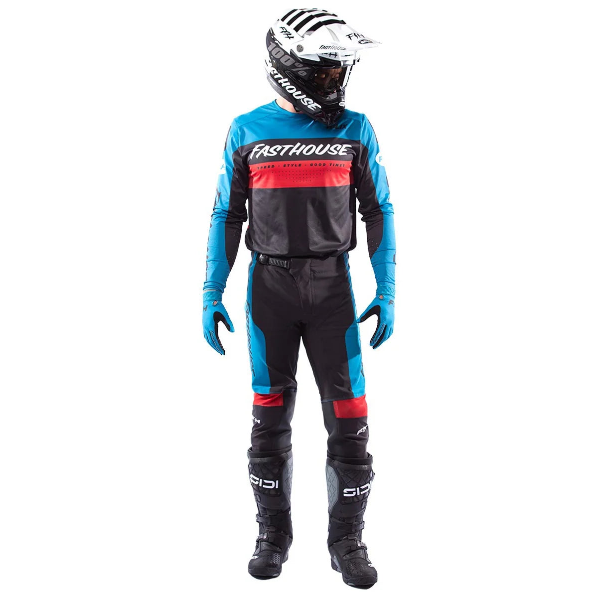 Fasthouse Helix Daytona MX Kit Combo - Electric Blue/Black