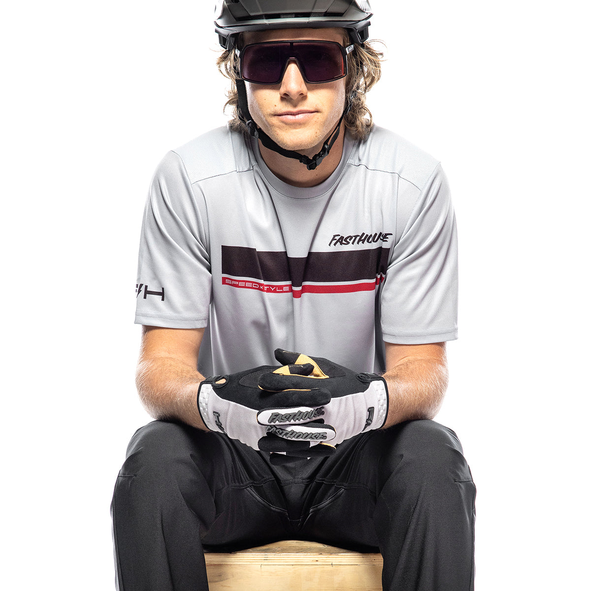 Fasthouse Impakt Cosmos Short Sleeve MTB Jersey - Light Gray
