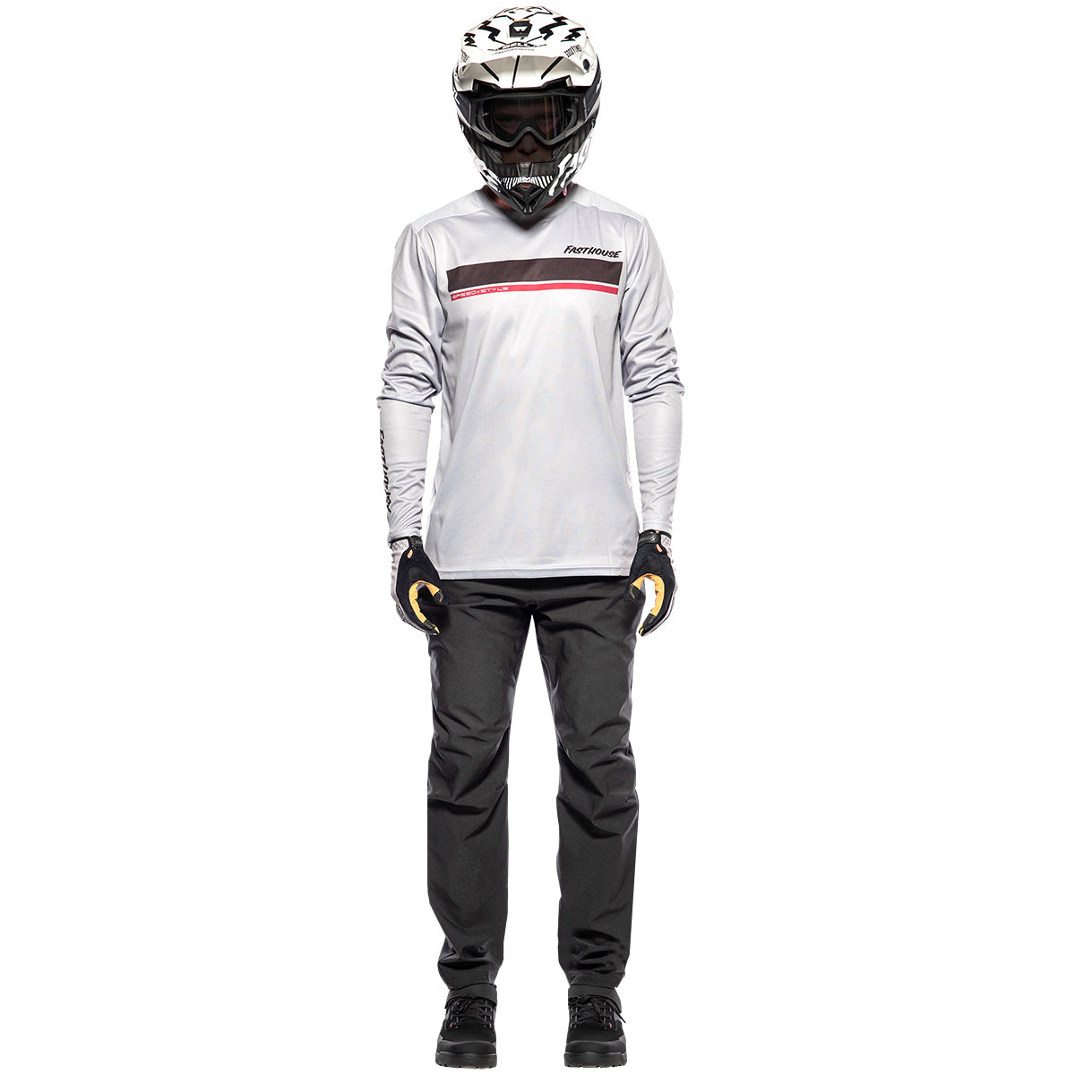 Fasthouse Impakt Cosmos Long Sleeve MTB Jersey - Light Gray