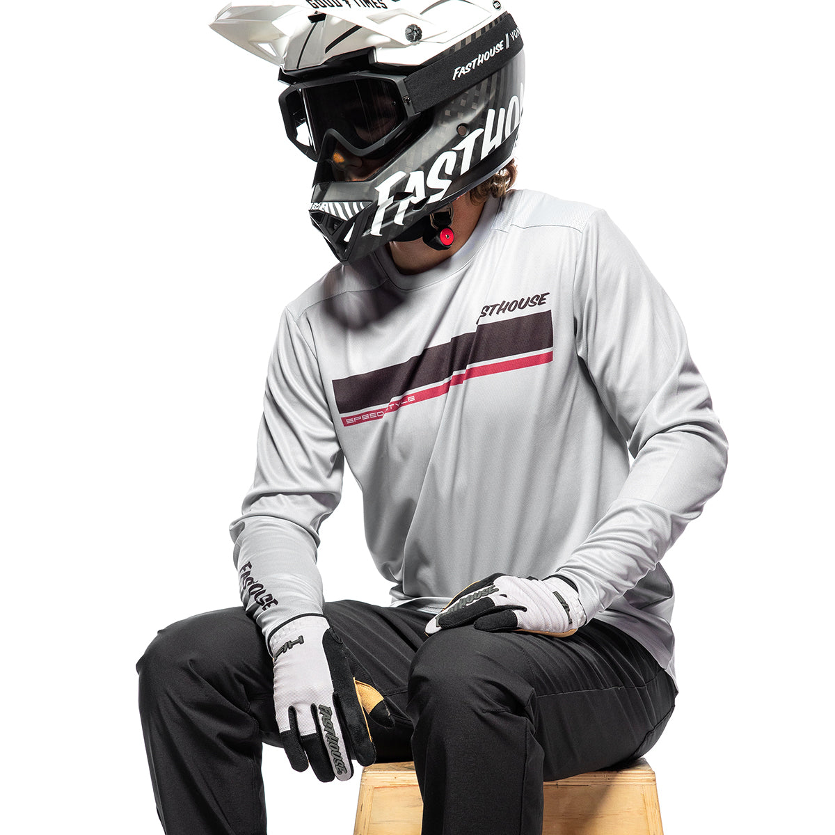 Fasthouse Impakt Cosmos Long Sleeve MTB Jersey - Light Gray